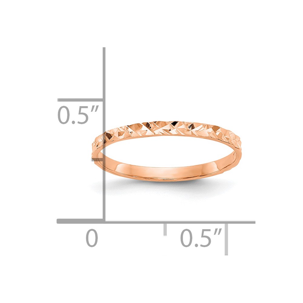 14K Rose Gold Diamond-cut Design Band Childs Ring (R534R)