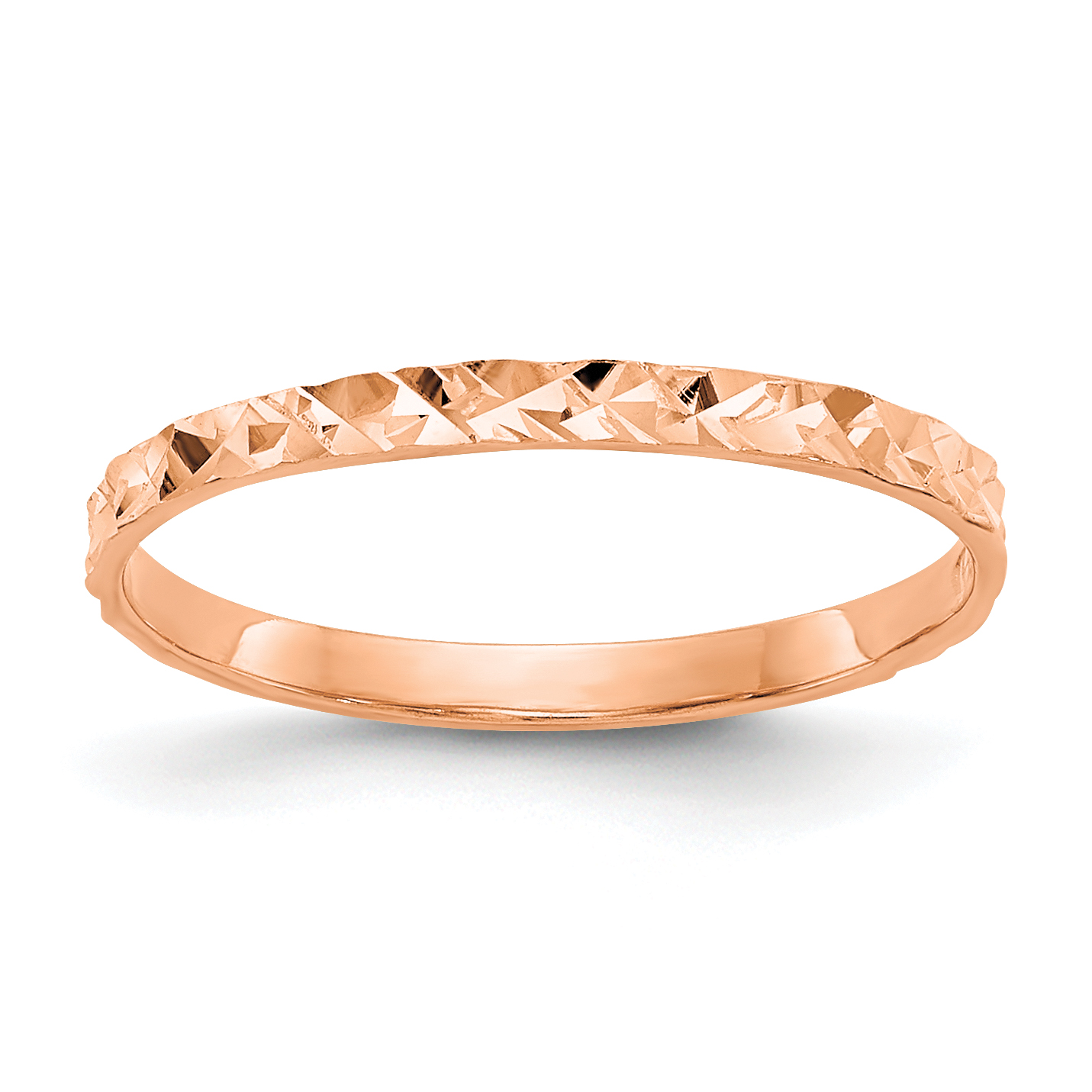 14K Rose Gold Diamond-cut Design Band Childs Ring (R534R)