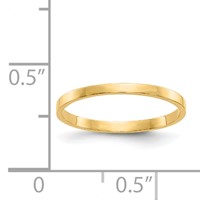 14K High Polished 1mm Flat Band Size 3 Ring view 3
