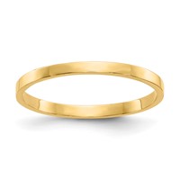 14K High Polished 1mm Flat Band Size 3 Ring view 1