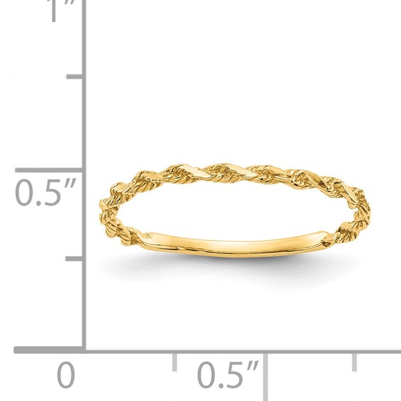 Gold Diamond-cut Twisted Rope Rings