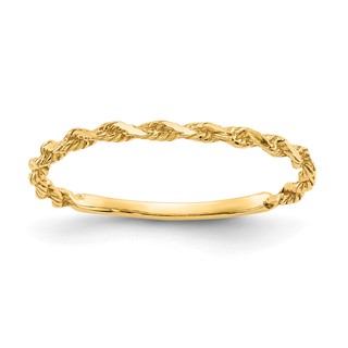Gold Diamond-cut Twisted Rope Rings