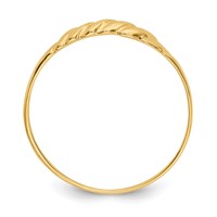 14K Yellow Gold Ridged Dome Ring view 2