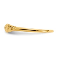 14K Yellow Gold Ridged Dome Ring view 4