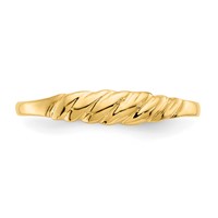14K Yellow Gold Ridged Dome Ring view 5