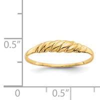 14K Yellow Gold Ridged Dome Ring view 3