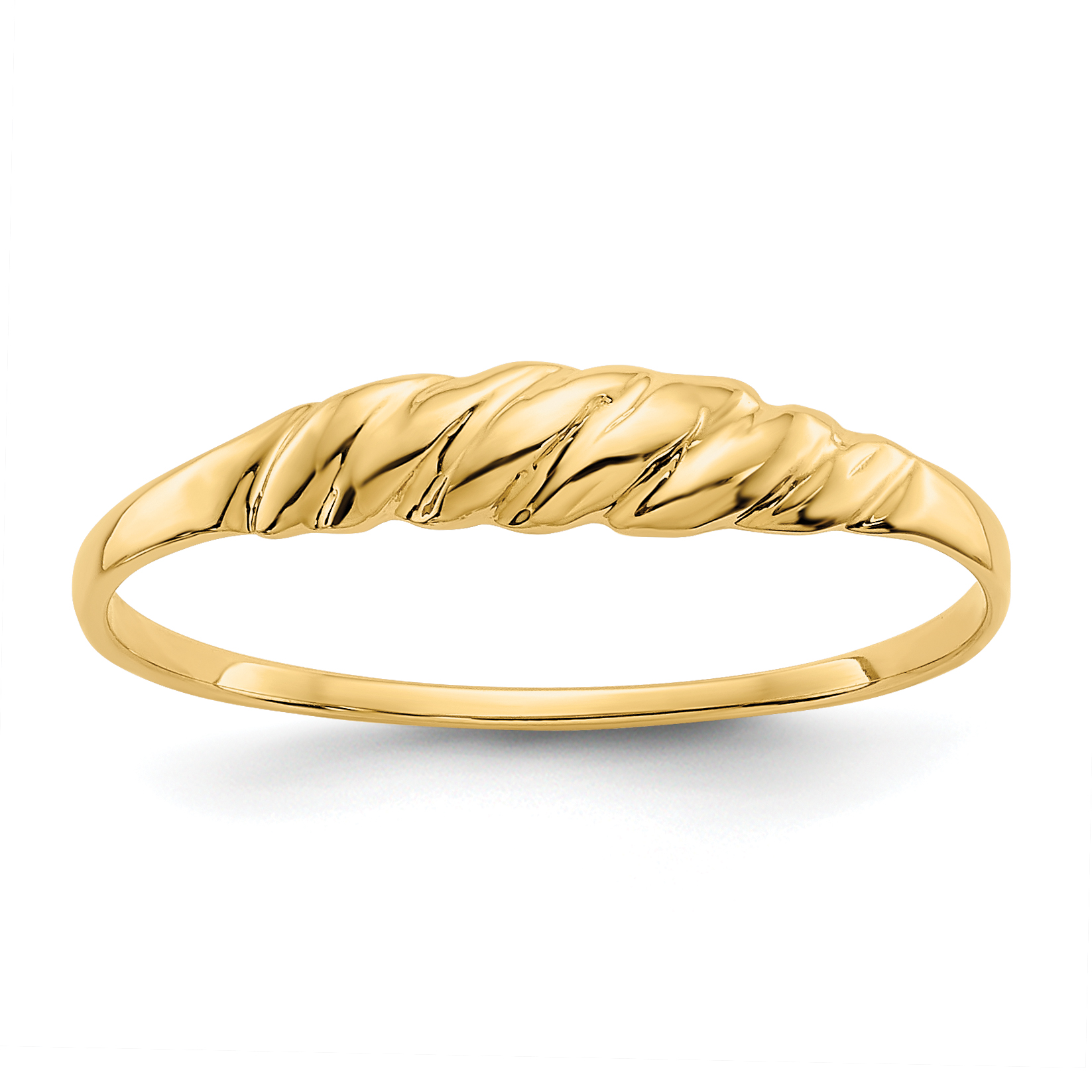 14K Ridged Dome Ring (R544)