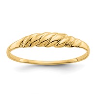 14K Yellow Gold Ridged Dome Ring view 1