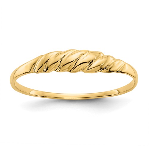 14K Ridged Dome Ring