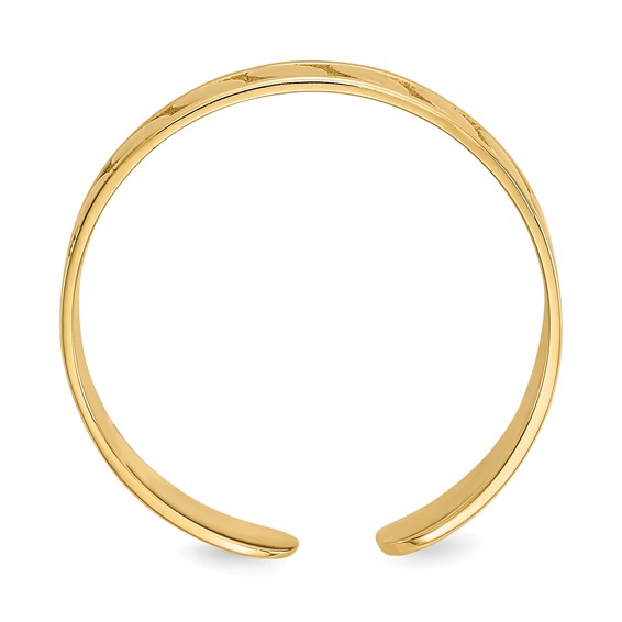 14k 4mm Leaf Design Toe Ring