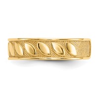 14K 4mm Yellow Gold Leaf Design Toe Ring view 4