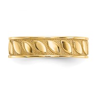 14K 4mm Yellow Gold Leaf Design Toe Ring view 5