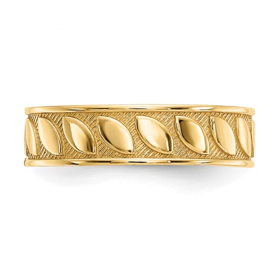 14k 4mm Leaf Design Toe Ring