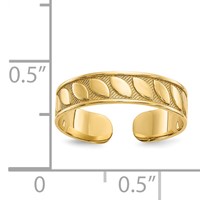 14K 4mm Yellow Gold Leaf Design Toe Ring view 3
