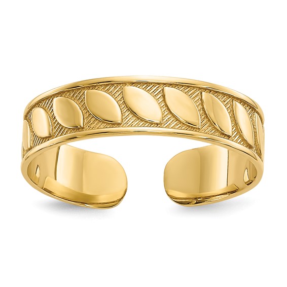 14k 4mm Leaf Design Toe Ring
