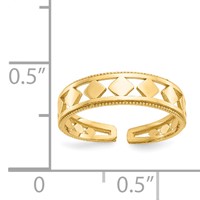 14K Yellow Gold Diamond Shapes Toe Ring view 3