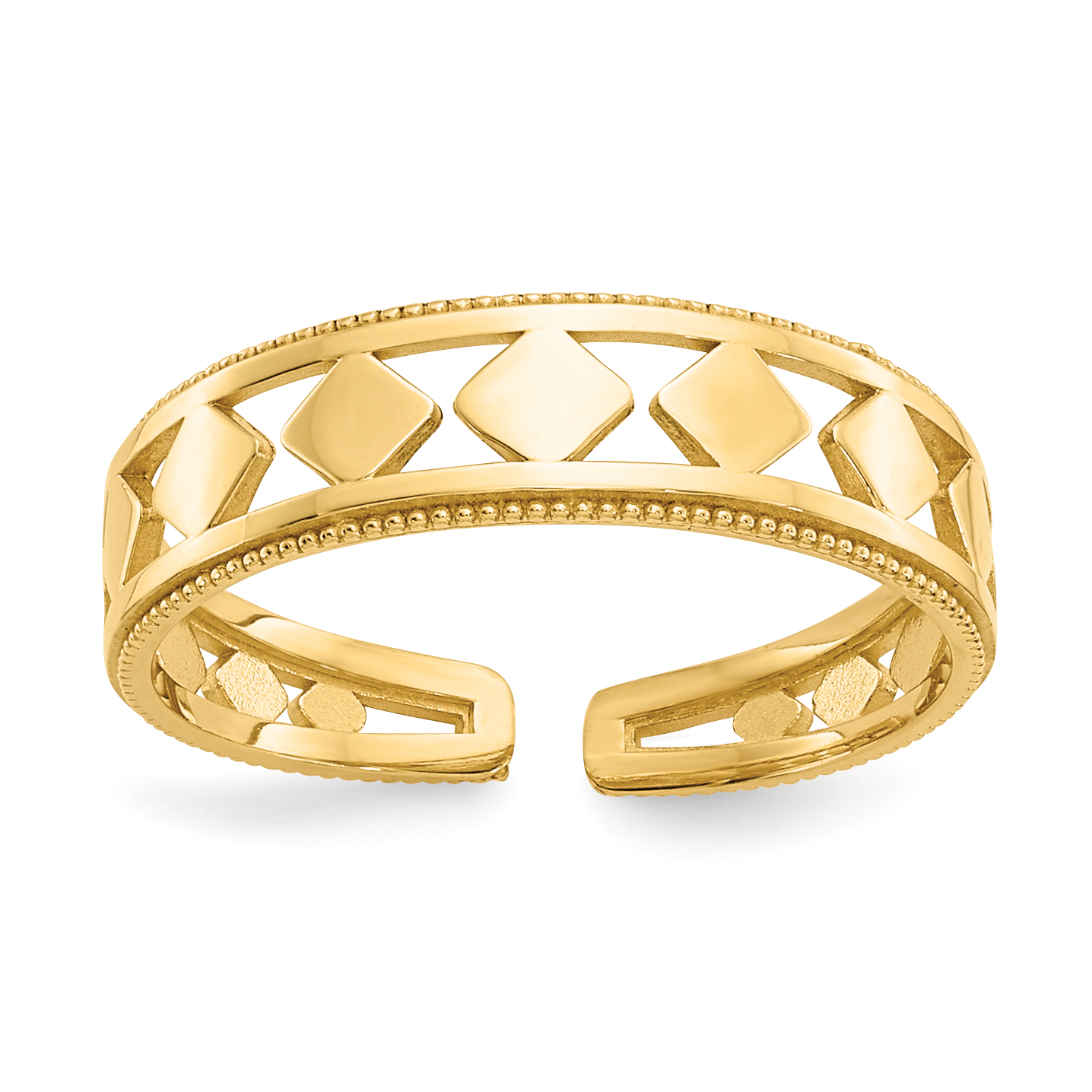 14k Diamond Shapes Toe Ring (R548)