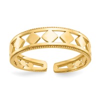 14K Yellow Gold Diamond Shapes Toe Ring view 1