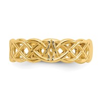 14K Yellow Gold Polished Celtic Knot Toe Ring view 4