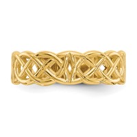 14K Yellow Gold Polished Celtic Knot Toe Ring view 5