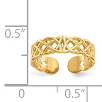 14K Yellow Gold Polished Celtic Knot Toe Ring view 3
