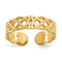 14K Yellow Gold Polished Celtic Knot Toe Ring view 1
