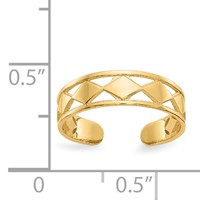 14K Yellow Gold Diamond Shapes Toe Ring view 3
