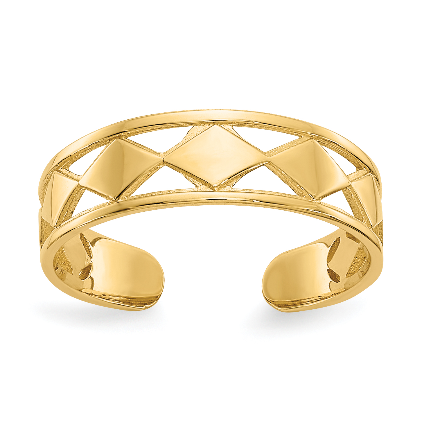 14k Diamond Shapes Toe Ring (R550)