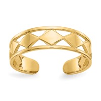 14K Yellow Gold Diamond Shapes Toe Ring view 1