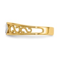 14K and White Rhodium Diamond-Cut Toe Ring view 4