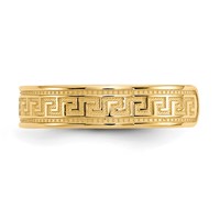 14K 4mm Yellow Gold Greek Key Toe Ring view 4