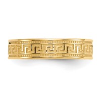 14K 4mm Yellow Gold Greek Key Toe Ring view 5