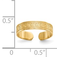 14K 4mm Yellow Gold Greek Key Toe Ring view 3