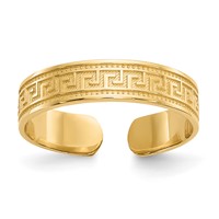 14K 4mm Yellow Gold Greek Key Toe Ring view 1