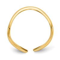 14K Yellow Gold Polished Curved Toe Ring view 2