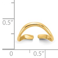 14K Yellow Gold Polished Curved Toe Ring view 3