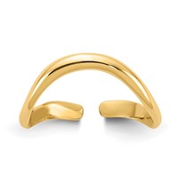 14K Yellow Gold Polished Curved Toe Ring view 1