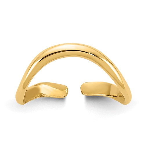 14K Yellow Gold Polished Curved Toe Ring