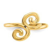 14K Yellow Gold Swirl Toe Ring view 5