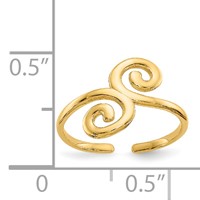 14K Yellow Gold Swirl Toe Ring view 3