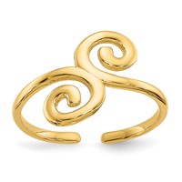 14K Yellow Gold Swirl Toe Ring view 1