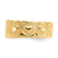 14K Yellow Gold Heart Toe Ring view 4