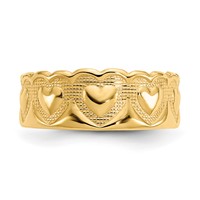14K Yellow Gold Heart Toe Ring view 5