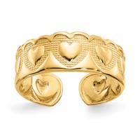 14K Yellow Gold Heart Toe Ring view 1