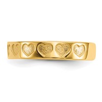 14K Yellow Gold Heart Toe Ring view 4