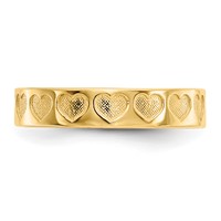 14K Yellow Gold Heart Toe Ring view 5