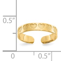 14K Yellow Gold Heart Toe Ring view 3