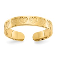 14K Yellow Gold Heart Toe Ring view 1