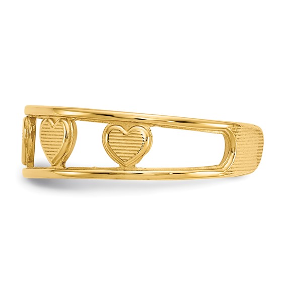 14k Hearts Toe Ring