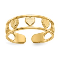 14K Hearts Toe Ring view 1